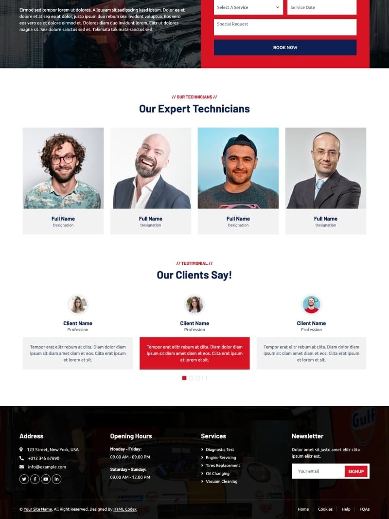 汽车维修4S店服务网站模板