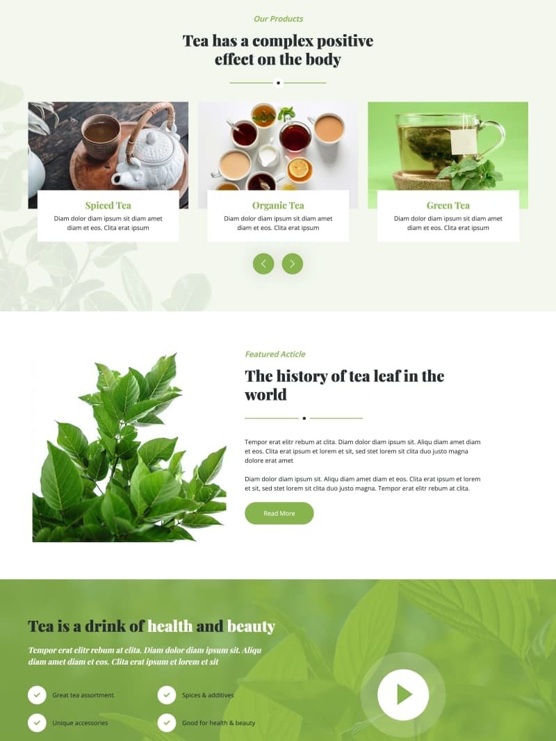 茶叶网店网站设计模板