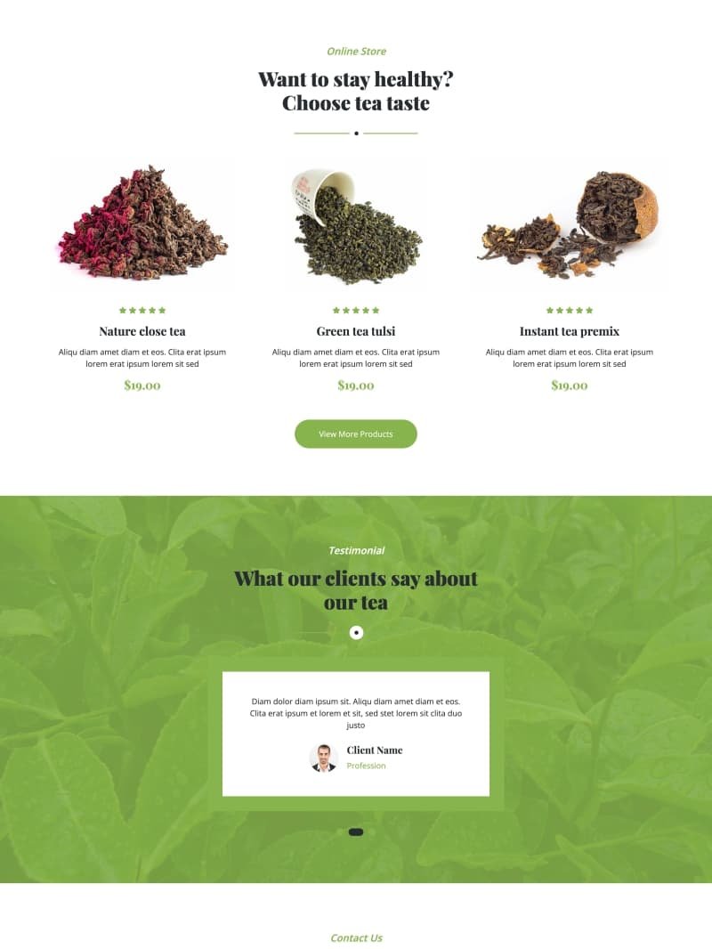 茶叶网店网站设计模板