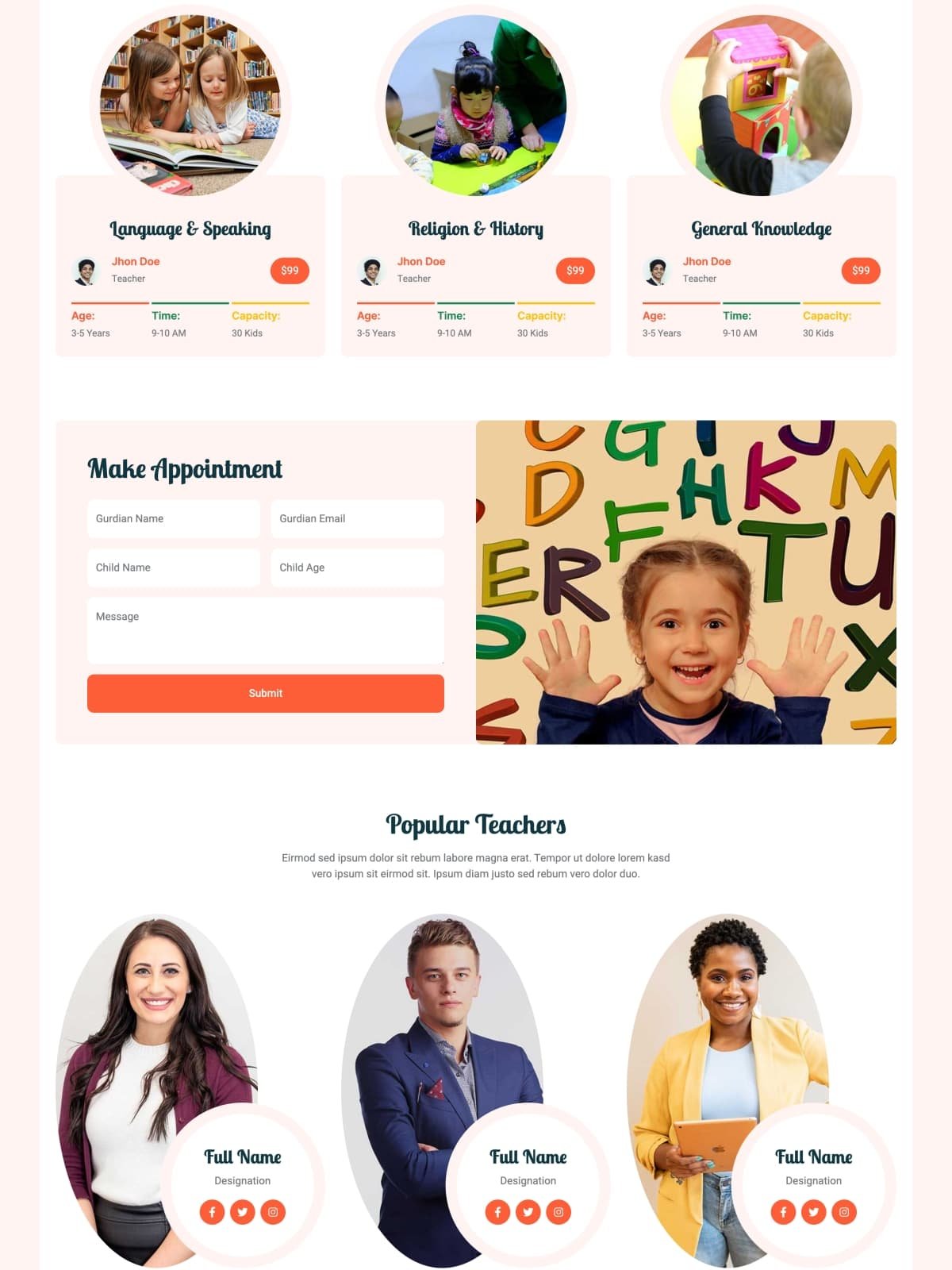 学前教育网站模板