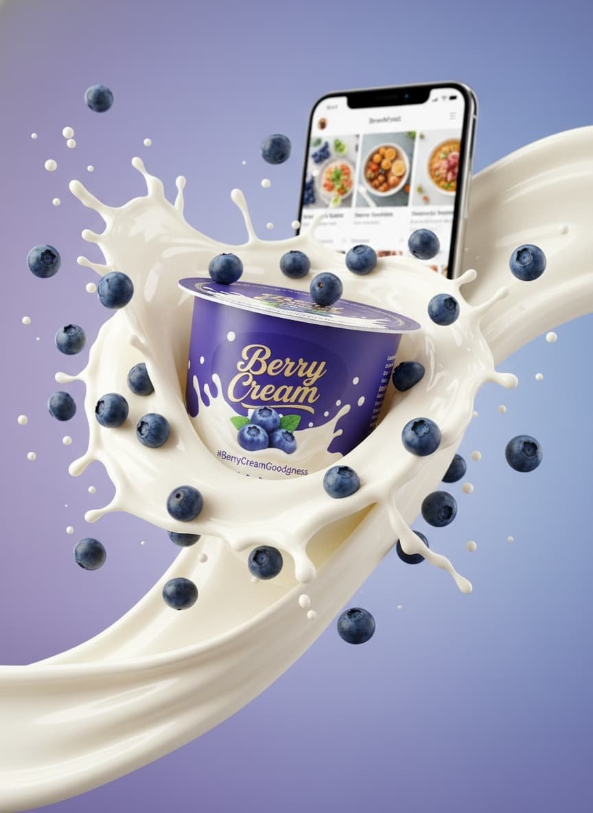 优质蓝莓酸奶产品广告图