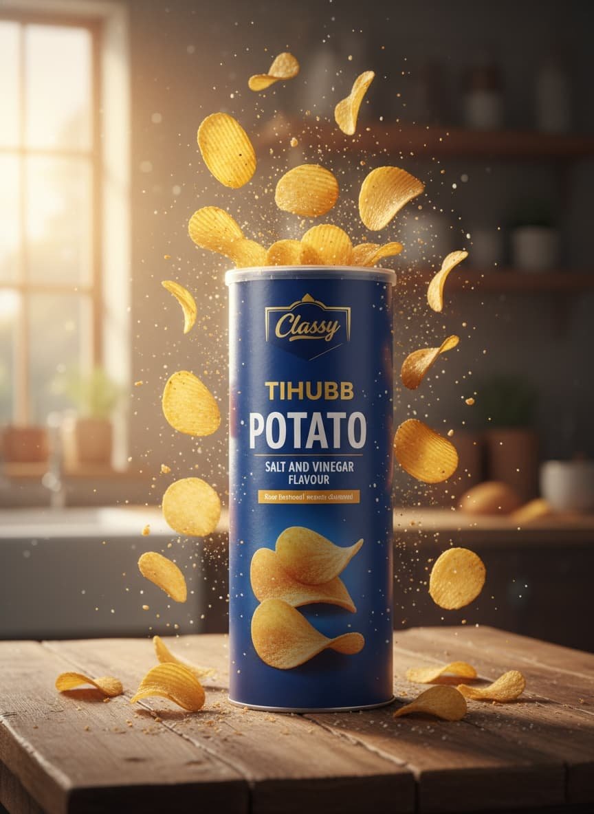 薯片零食商业广告素材设计