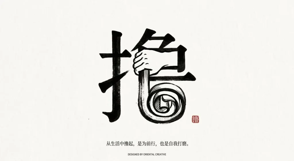 中文汉字“{字}”设计极简艺术海报进阶版